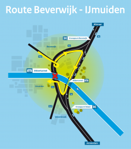 Velsertunnel omleiding Beverwijk - IJmuiden